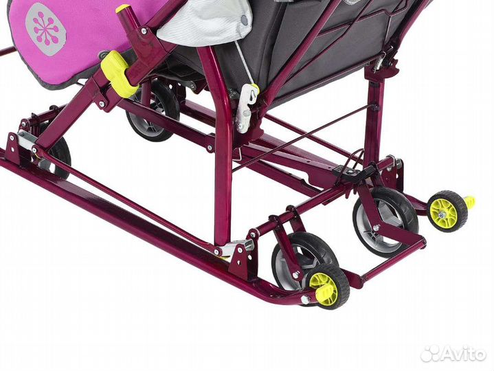 Санки-коляска Ника детям 7-2 Коллаж-снеговик орхид