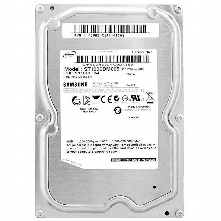 [HD103SJ] Жесткий Диск Samsung 1tb Sata2 3.5" Hdd Hd103sj