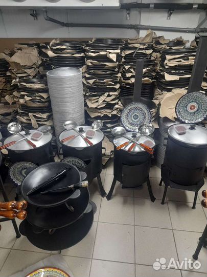 Узбекский Казан печ с трубой +ляган+ шумовка