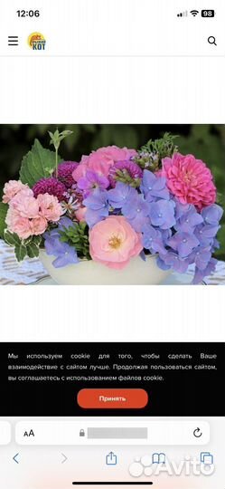 Алмазная мозайка Цветы с подрамником, Рыжий кот