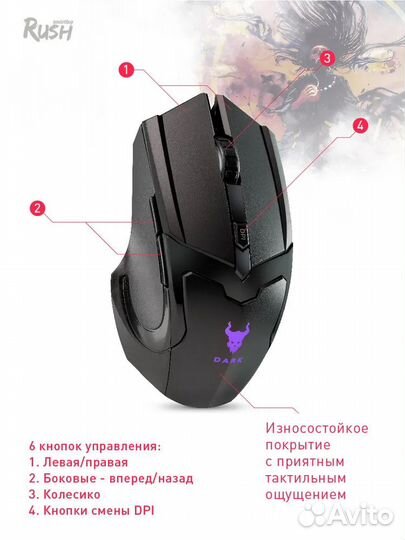 Мышь беспроводная игровая Smartbuy rush 733AGG Dar