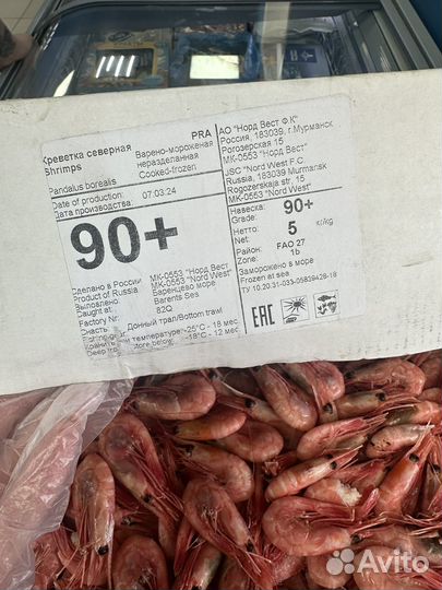 Северные креветки 90+ Мурманск