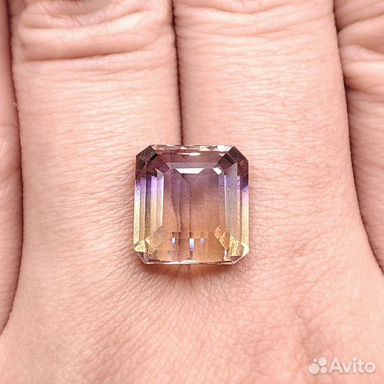 9.95 ct. Аметрин октагон. Бразалия. + гемм. заключ