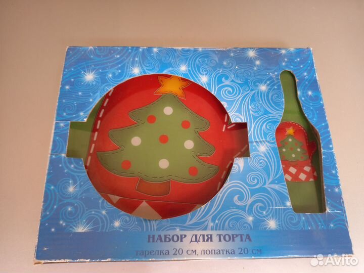 Набор для торта. Тарелка и лопатка