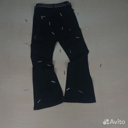 Джинсы Balenciaga type клеш серые