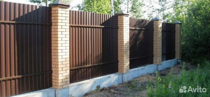 Забор из профнастила под ключ под ключ
