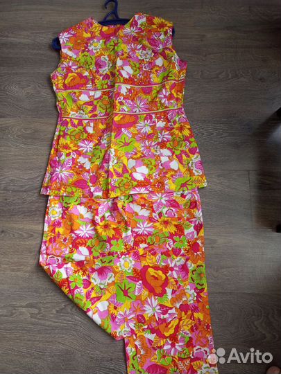 Летний женский костюм с брюками 44