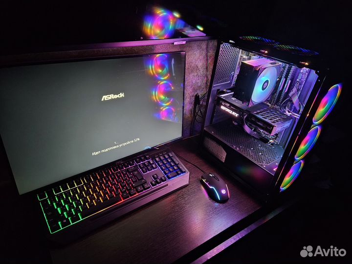 Мощный игровой комп ryzen 5 2600/RTX 3060/DDR4 16G