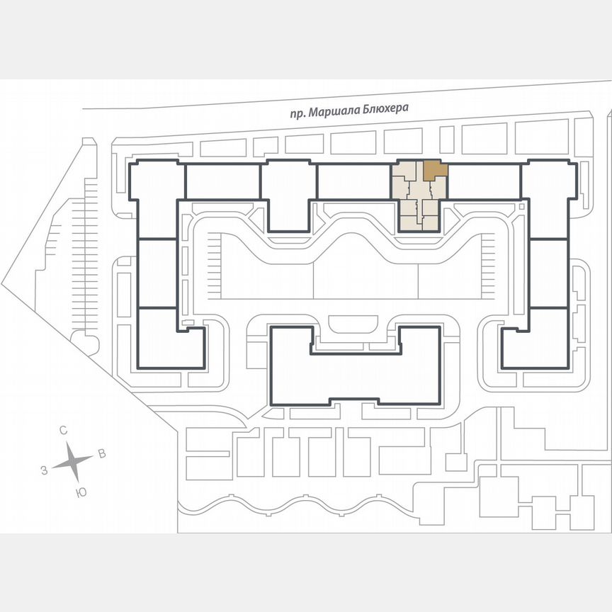2-к. квартира, 60 м², 8/17 эт.