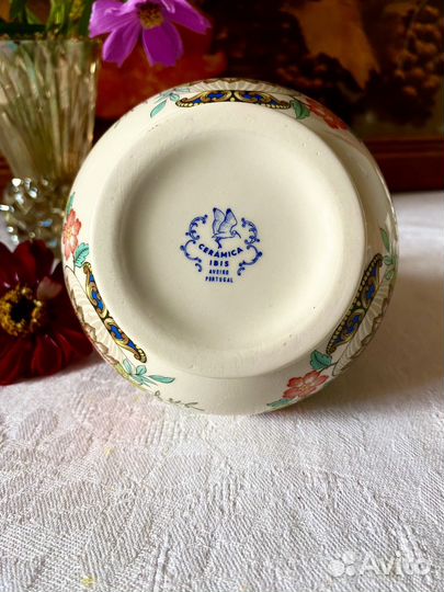 Ваза фарфоровая винтаж, ручная роспись