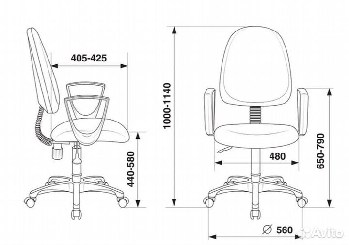 Офисное кресло CH-1300 Экокожа, новое