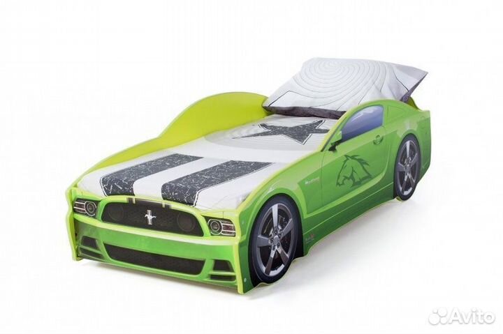 Кровать-машина мустанг синий
