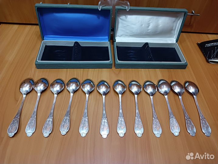 Ложки десертные мельхиоровые Весна 0юм мн-19 СССР