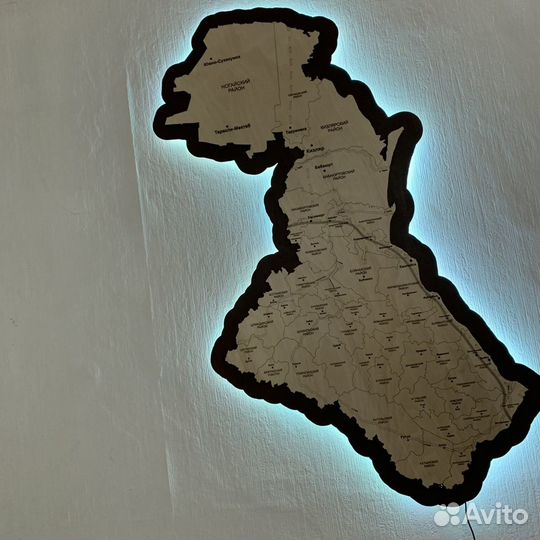 Деревянная карта Дагестана