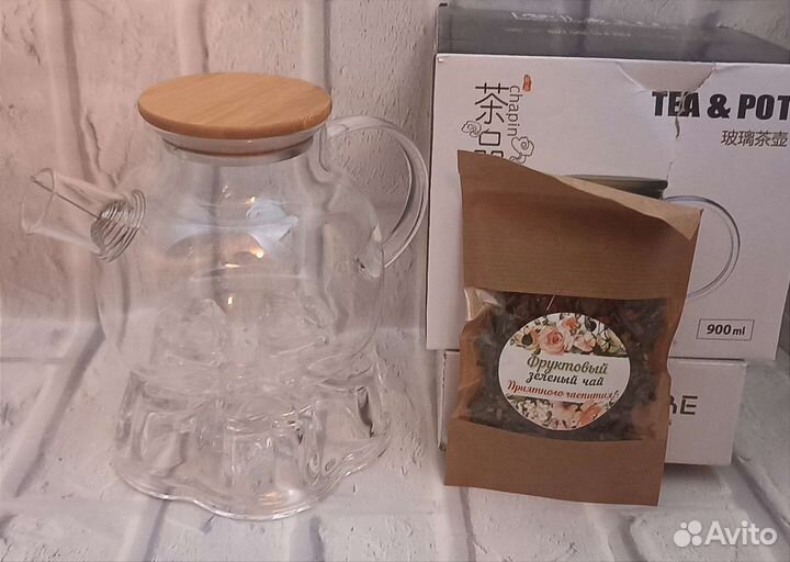 Чайник заварочный стеклянный новый