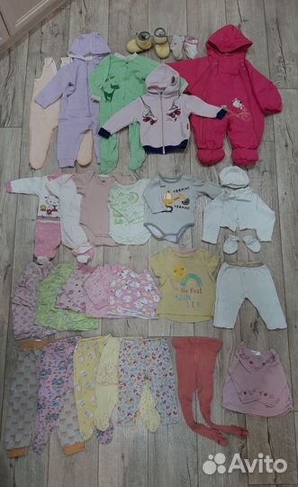 Вещи пакетами б/у от 0-1 года девочкам