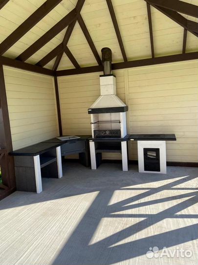 Печь барбекю «Принц» (мангал) белая. С гарантией