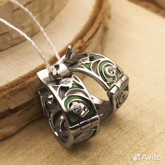 Серьги с горячей эмалью