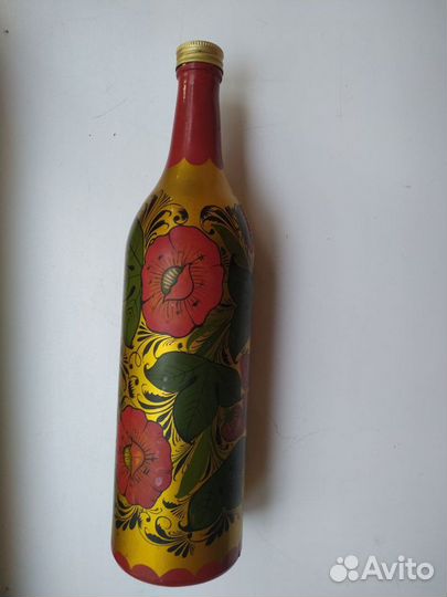 Бутылка стеклянная, расписная