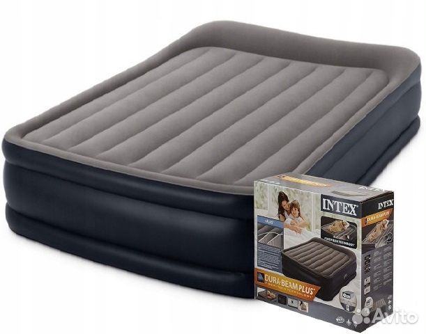 Кровать надувная intex deluxe pillow 152х203х42 см