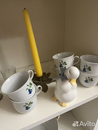 Статуэтки Уточки гдр, кофейные чашки, подсвечники
