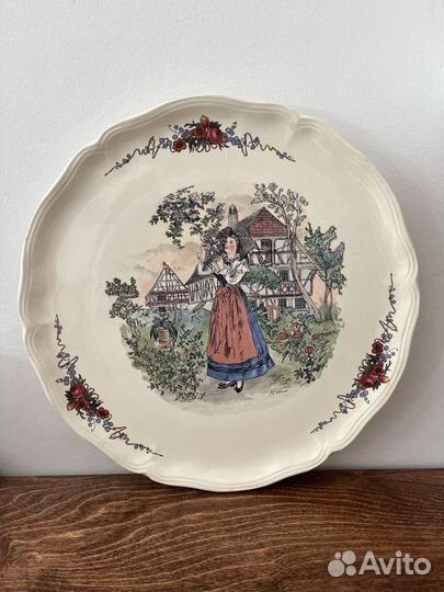 Блюдо винтаж Sarreguemines Obernai