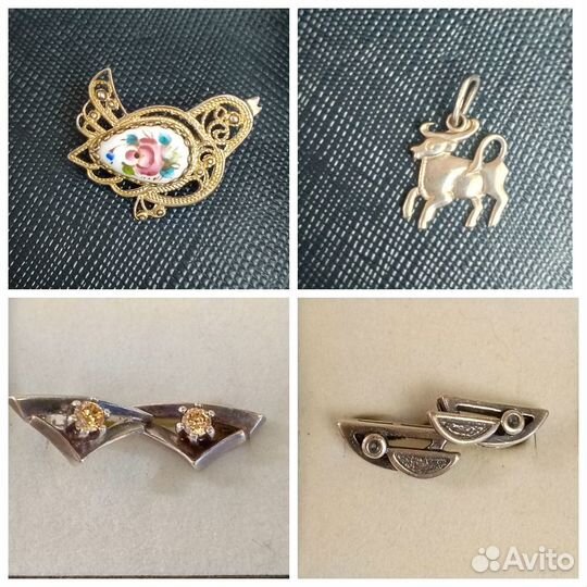 Серьги, брошь, кулон