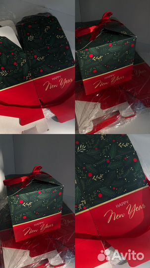 Коробка новогодняя подарочная 12х12х12см