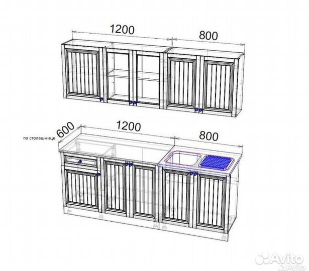 Кухонный гарнитур хозяюшка 2.0 м