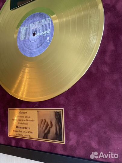 Rammstein Mutter золотая виниловая пластинка