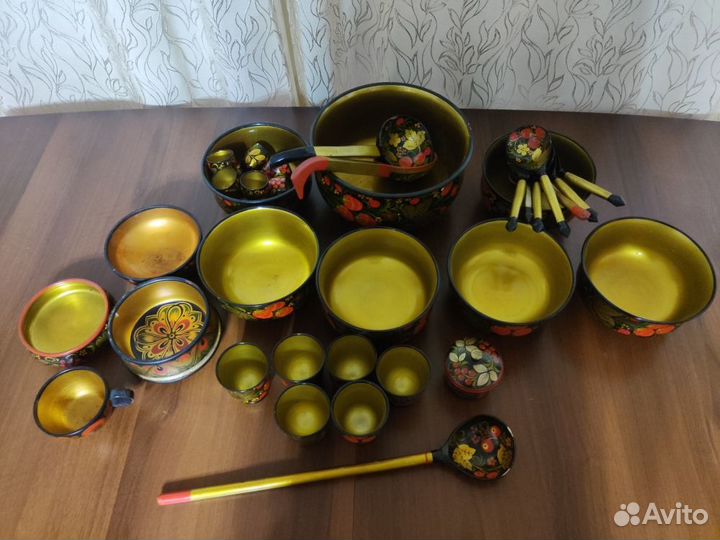 Набор посуды хохлома