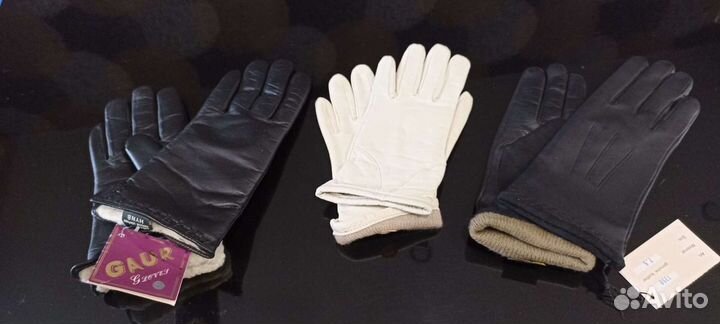 Перчатки женские кожаные новые