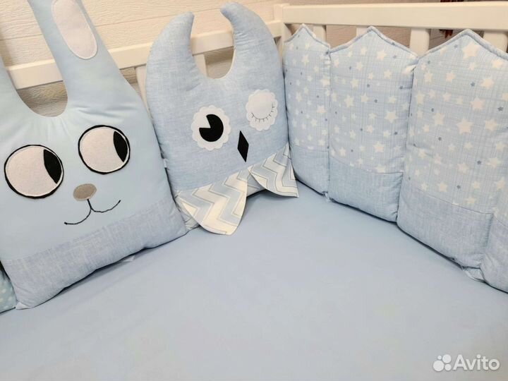 Бортики в детскую кроватку зверюшки