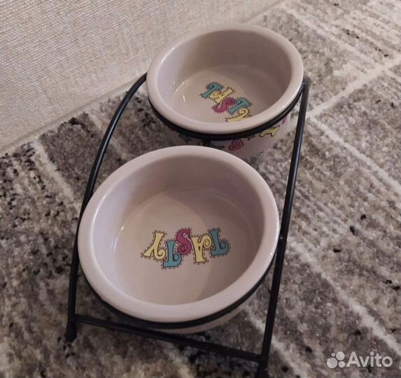 Миски для кошек и собак керамические на подставке