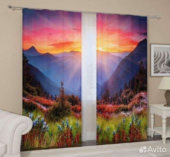 Шторы 2 шт комплект фотошторы
