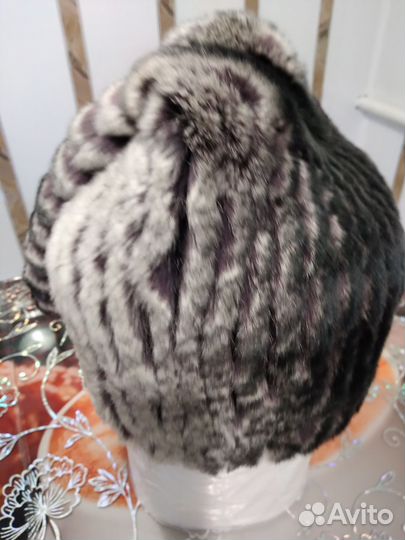 Шапочка из шерсти кролика
