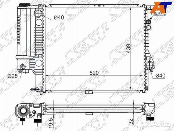 Радиатор BMW, BMW 5 series, BMW 5-series E39 95-03, BMW 5-series E39 95-03 4/5D