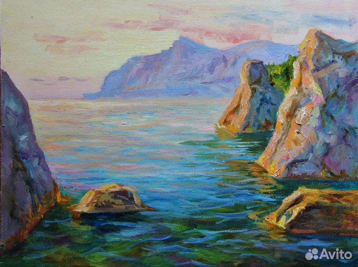 Картина Морской Пейзаж Маслом Крым Симеиз