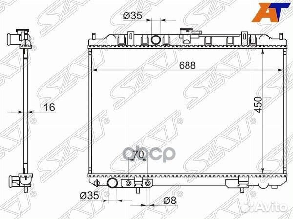 Радиатор nissan X-trail 00-07 NS0007-1 Sat
