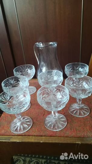 Кувшин, бокалы, рюмки хрусталь СССР