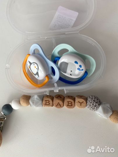Соска пустышка avent 0 6 новая держатель для соски