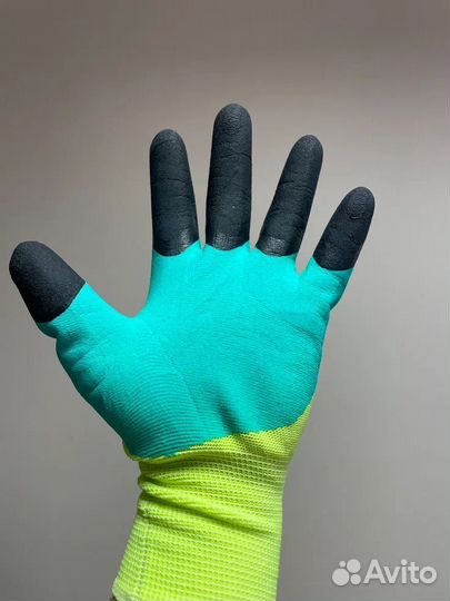 Перчатки строительные нейлоновые «Зеленые», 12 пар