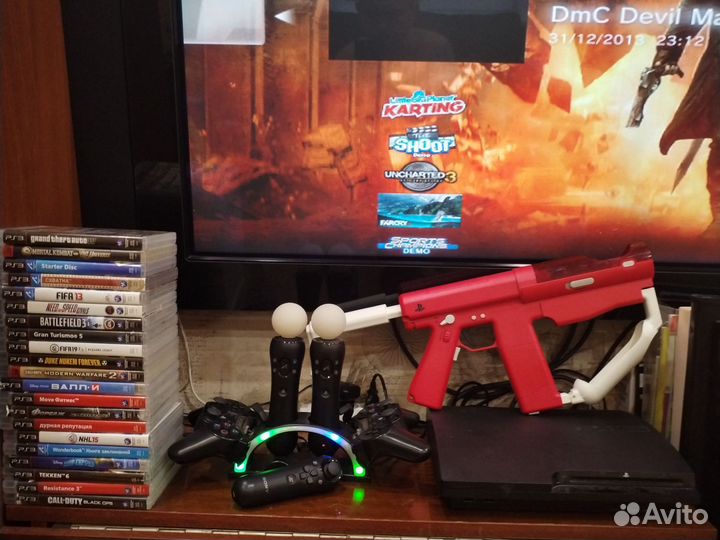 Игровая приставка ps3 super Slim с играми