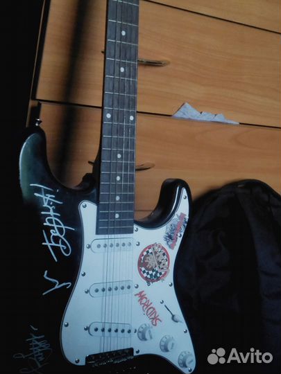 Электро гитара denn с росписью