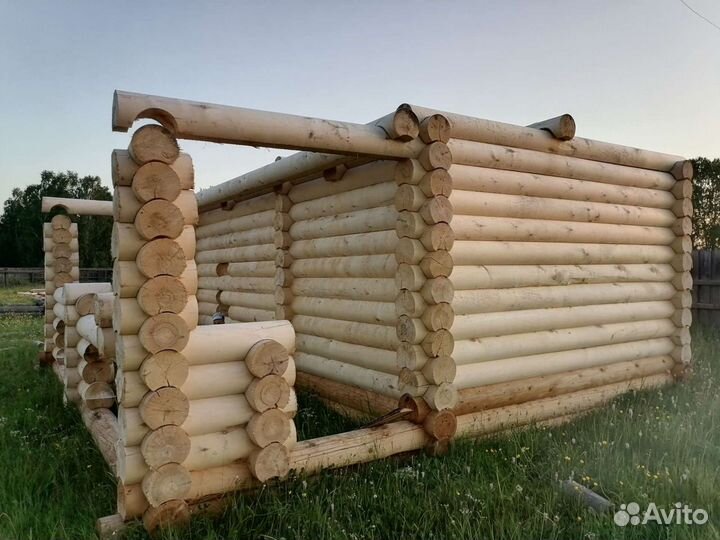 Срубы бань из оцилиндрованного бревна