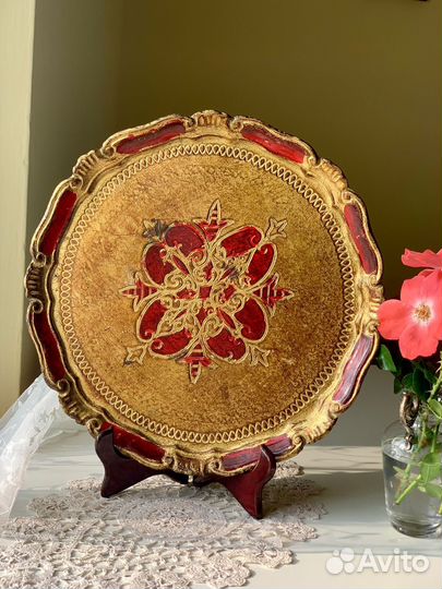 Флорентийский поднос дерево оригинал Италия