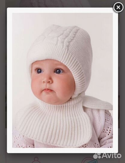 Шапка шлем журавлик, капор с утеплителем