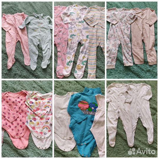 Большой пакет брендовых вещей на девочку 80р