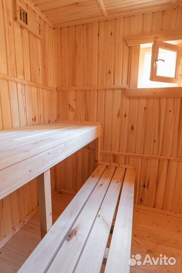 Готовая баня из бруса 2.3 x 8 метров под ключ