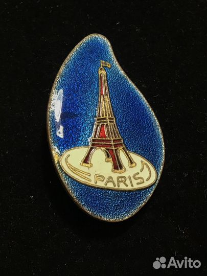 Антикварная брошь эмаль франция